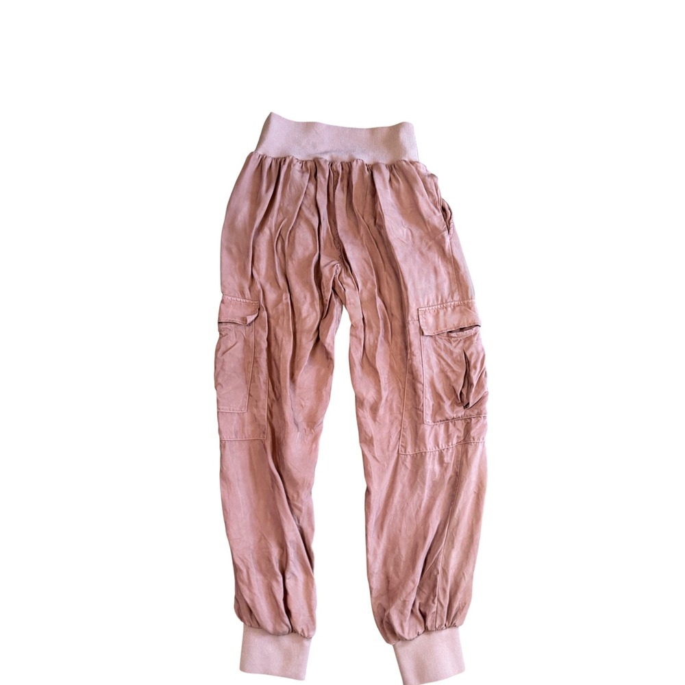 Cinq a Sept Giles Cargo Jogger Pants Rose Pink Cupro Silk Blend Small - Picture 2 of 5
